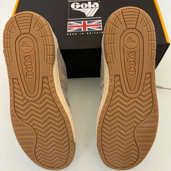 Gola Tan and Silver Sneakers Retro-Inspired Suede Mesh - Picture 4 of 4